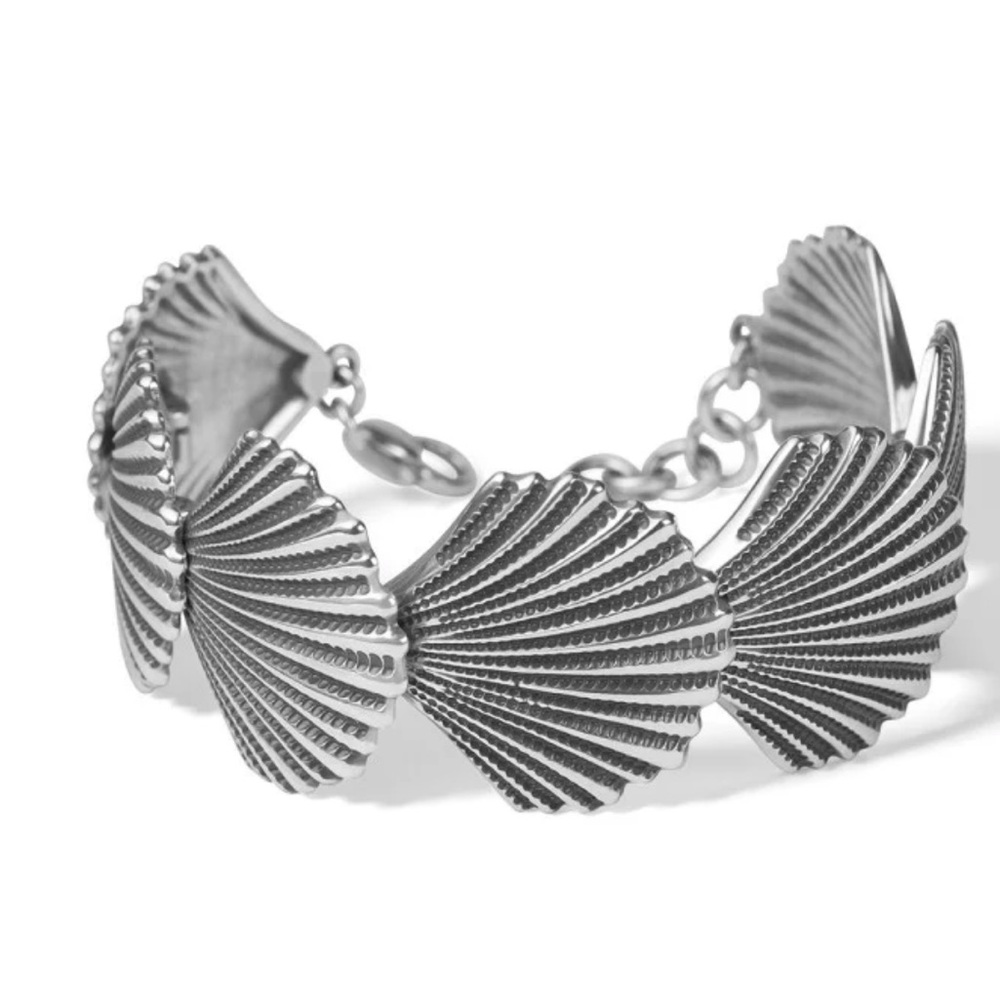 Brighton Silver Shells Flex Cuff Bracelet